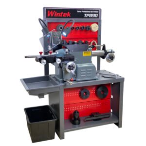 torno para frenos con banco y accesorios